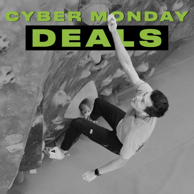 Shop till you drop? Nah. Climb till you drop.

Cyber Monday is here, and so are some solid deals — Ten Visit Punch Passes, Gravity Lab passes, parties, and more. Spend less time refreshing pages and more time on the wall.

Sale ends today.

#cybermonday #cybermondaysale #climbsoill #indoorclimbing #climbinggym