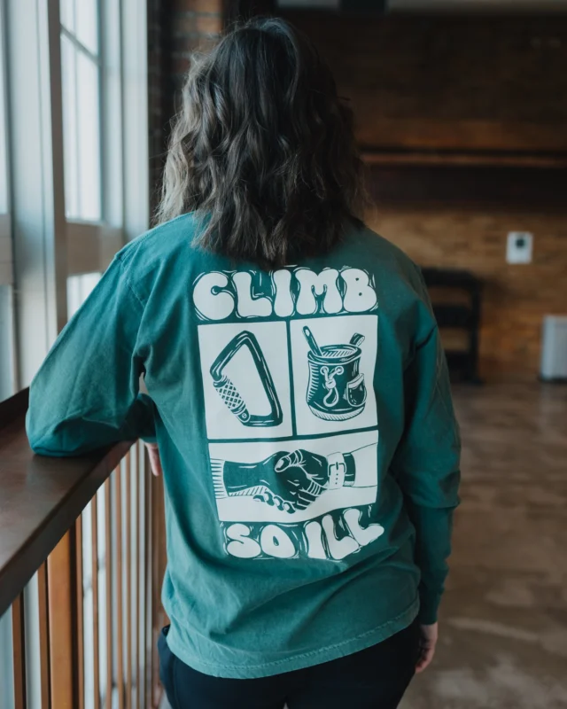 New block print long sleeves are here. Designed by our GM, Kelcy, and now officially in the Shops. Come check ’em out.

#newmerchdrop #newmerch #csiapparel #climbsoill