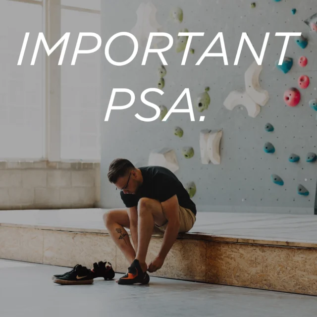 Stop scrolling. This is important.

We know. Those shoes have been with you through a lot.

Your first V5. Your first lead route. That project you've been working on for way too long.

They've molded to your feet. You've learned to ignore the smell. You've convinced yourself they're still climbing just fine.

Tag your friend who's shoes look like they survived a bear attack. We'll take it from there. It's time for an upgrade.

#climbingshoes #climbsoill #climbing #indoorclimbing