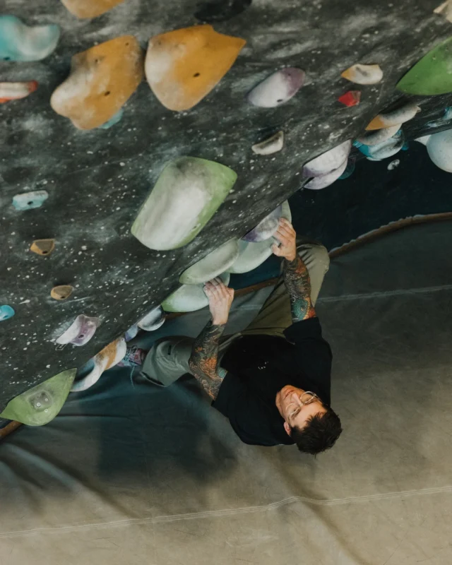 If you don’t know Pat, you should probably get to know him. He’s almost always at the gym—whether he’s climbing or just hanging out.

Pat started climbing in 2014 after moving to St. Louis for school.

“I wasn’t very good, so I mostly putzed around the gym.”

In 2016, he visited Jackson Falls for the first time and “seldom left for the next six years.”

His favorite climbs are anything that makes him feel cool. “If it involves heel or toe hooks and slopers, even better.”

Twelve years later, the time spent outside is what keeps him climbing.

“I still find the time I spend in the woods within that two-hour drive rewarding.”

We’re glad climbing brought Pat to St. Louis—and into our community.

#climberspotlight #climbinggym #climbing #climbsoill #indoorclimbing